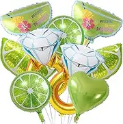 12Pcs Margs and Matrimony Bachelorette Balloons, Lime Diamond Ring Margarita Glass Balloons for Margarita Matrimony Bachelorette Party Wedding Mexican Fiesta Bridal Shower Decorations Supplies