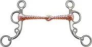 Huisuilinss Western All Purpose Ring Horse Snaffle,Bt1146 Horse Snaffle,Horse Bit with Thread,Stainless Steel Copper Roller Bit,for Horse 135mm / 5.3in