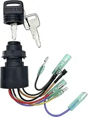 Ignition Switch with 2 Keys 3 Position 87-17009A5 Replacement for Mercury Outboard Motor Control Box