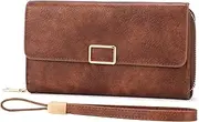 [SENDEFN] Women's Leather Wallet with RFID Protection, Large Multiple Compartments with 19 Card Slots
