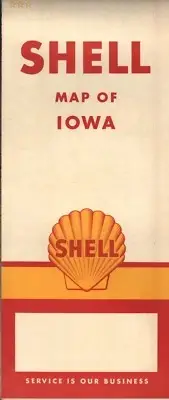 1961 Shell Road Map: Iowa NOS