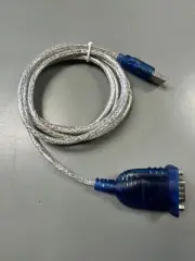 1 USB VGA Adapter cable, Blue Ends, Silver Cord 6 Ft