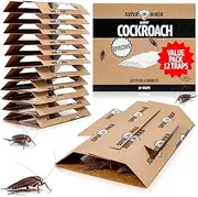 [Super Ninja] Cockroach Trap – 12 Pack, Cockroach Killer for Indoor Infestation, Safe & Toxin-Free Bait with Food Attractant, Nature-Friendly Pest Solution for Home, Garage & Shed