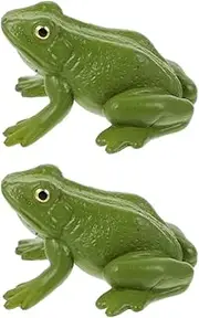 Abaodam 2Pcs Frog Statue Mini Frog Plastic Frog Statue Frog Figurines Small Animal Sculpture for Miniature Fairy Garden Decor