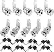 【Upgrade】Cabinet Cam Lock Set,Hincell 10 Pack Cam Locks Keyed Alike Cylinder Cam Locks Secure Mailbox File Drawer Dresser RV Compartment Lock Tool Box Replacement Hardware,Chrome-Finish Zinc Alloy