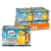 Dole Pineapple Orange Juice, 100% Fruit Juice with Added 6 Fl Oz (Pack of 48)