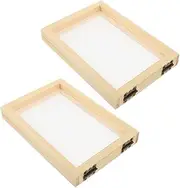2PCS Wooden Paper Making Frame Kit, DIY Mold and Deckle for Papermaking, Smooth and Safe, Compact and Easy to Store, 7.1 X 4.9 X 0.9 Inches