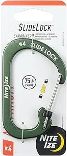Nite Ize Aluminium SlideLock Carabiner, Size #4,Olive