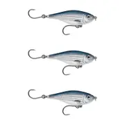 3x Rapala 8cm X Rap Twitchin' Mullet Slow Sink Glidebait Fish Lures - Mullet