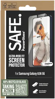 Panzer Glass SAFE Screen Protector Galaxy A36 Ultra-Wide Fit w. Aligner