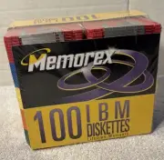 100 Memorex 3.5" High Density Formatted IBM Compatible Diskette New Sealed
