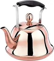 Whistling Kettle， Teapot with Infuser Whistling Kettle Infuser Loose Leaf Teapot Rose Gold Tea Stove Induction Stove 2-Liter 2.1-Quart Teapot