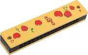 Toddler Wooden Harmonica Children Musical Instrument Stylish Fruit Pattern Harmonica Compact Portable Wooden Toy for Beginners