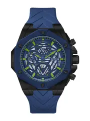 GUESS Men's Blue Formula Silicone Watch