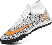 [Generic] Boys Soccer Shoes Turf Youth Soccer Cleats Kids Spike TF High-Top Football Boots for Outdoor Training Club TF