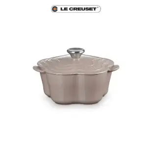 【Le Creuset】琺瑯鑄鐵鍋山茶花鍋20cm(焦糖奶茶-鋼頭-內鍋白)