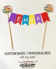 THE WIGGLES THEME CUSTOM PERSONALISED LARGE FLAG CAKE TOPPER BUNTING EMMA WIGGLE