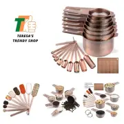 Measuring Cups and Spoons Set, Copper Measuring Cups and Spoons, 7 Stainless ...