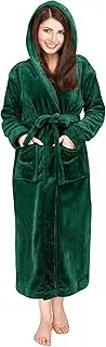 NY Threads Women Fleece Hooded Bathrobe - Plush Long Robe