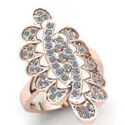 Natural 0.75ct Round Diamond Ladies Bridal Cluster Accent Fancy Ring 14K Gold