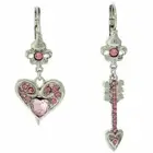 Ritzy Couture Love Heart & Arrow Dangle Leverback Earrings For Women Silvertone
