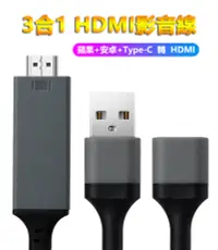 在飛比找PChome24h購物優惠-法拉利3合1 蘋果+安卓+Type C 轉HDMI數位通用影