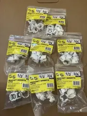 Lot Of 8 HoldRite Bracket Inserts CPVC (6 pcs) 1/2", (2 pcs) 3/4" #604-5-L 10958