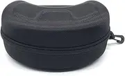 [SEIWEI] EVA Sunglasses Glasses Case Black Hard Case with Carabiner Hook and Zip for Safety Glasses Ski Goggles Case