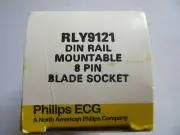 Philips ECG RLY9121 Relay Socket 8 Blade Dim Rail or Base Mount NEW!!! in Box