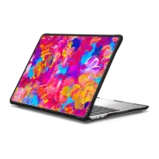 MacBook Air 13-inch (M2 - M4) Impact Case FLORAL FANTASY - Chic Girly Colorful Neon Hot Pink Bold Turquoise Aqua Blue Yellow Floral Abstract Textural Painting Fine Art Flowers Summer Garden Nature Pattern Feminine Design