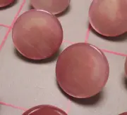 10 Fine Italian X-LG Shank Button Pearlized Rose Marble Look Smooth Flat 1-1/8"