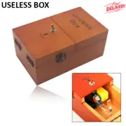 Wooden Useless Box Leave Me Alone Turns Itself Off Don't Touch Funny Tricky Toys