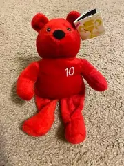 Nutrisystem 10 lbs Weight Loss Goal Workout Bear Stuffed Animal Plush Red 8"