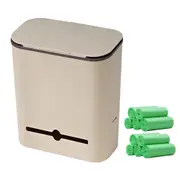 9L Cabinet Door Hanging Trash Can Wall Mounted Compost Bin with Sliding Lid for Cupboard Bathroom Office