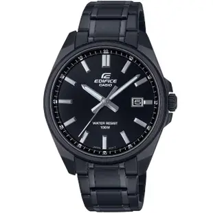 【CASIO 卡西歐】卡西歐 EDIFICE 簡約石英鋼帶錶-IP黑(EFV-150DC-1A)