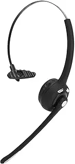 Wireless Business Headset, Telephone Headset, Single Ear Rotatable Microphone for Laptop Mobile Phone PC Tablet Head and Mic Microphone for Desk Phone Telephone Counselling