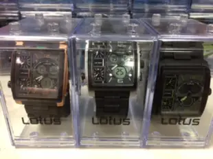 LOTUS新款上市  四地時間造型 石英錶+電子錶-咖啡金