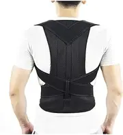 XS-5XL Adjustable Posture Corrector Big Size Scoliosis Hunchback Correction Belt Men Women Full Back Support Belt Lumbar Brace Support Corset For Pain Relief (Color : Black, Size : Medium)