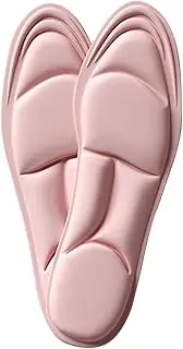 [Generic] Pink Shoe Insoles Women Arch Support - Cushioned Memory Foam, Soft Heel Pads For All-Day Comfort | Sweat Control Inner Inserts With Cloud-Like Feel, Great For Running Or Long Walks