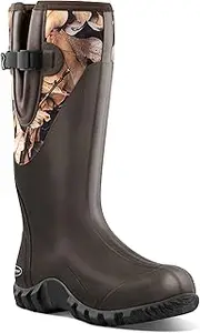 [TerraTrax] Men's Waterproof Camouflage Rubber Boots, 6mm Neoprene Outdoor Muck Boots for All Seasons - Hunting, Fishing & Farming