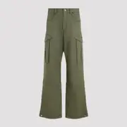 [Off White] Off White-Army Green Cotton Straight Cargo Pant-Uomo 48 IT