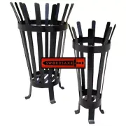 Forged Iron Fire Pit Brazier Basket Wood Storage Stand Fireplace Camping Outdoor