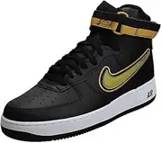 [Nike] Men's Air Force 1 High 07 LV8 Sport, Black/Metallic Gold-White