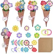 BAPHILE 25Pack Flower Bouquet Craft Kit for Kids, DIY Mother's Day Crafts Bulk Make Your Own Flower Bouquet for Happy Mother's Day Teacher Appreciation Week Classroom Home Fun Activities