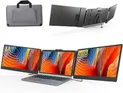 Laptop Screen Extender 14” 1080P FHD IPS, Portable Monitor for Laptop 13-17”, Triple Monitor Extended for laptops with Dual Speakers, Plug-Play with Type-C/HDMI/USB-A for Wins/Mac/Chrome