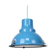 Aldous Industrial Classic Cord Drop Dome Pendant Light Lamp - Light Blue.