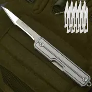 Mini EDC Pocket Keychain Folding Utility Knife Scalpel Blade Outdoor Camping
