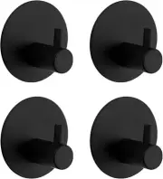 Adhesive Hooks Self Adhesive Black Wall Mount Hook for Hanging Robes Coat Hooks