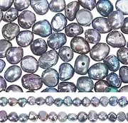 [SUNNYCLUE] 1 Box About 120Pcs Baroque Black Pearl Natural Cultured Freshwater Pearls Nugget Shape Genuine Keshi Pearl Beads for Jewelry Making Bead Supplies DIY Crafts Bracelets Necklaces Earrings