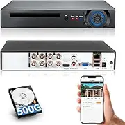 8 Channel Security DVR Recorder with 500G HDD, 8CH Hybrid 6-in-1 CCTV DVR for Surveillance Camera,Supports 8CH Analog Cameras, DVR for Security Camera Home Surveillance System,Mobile APP & PC Remote